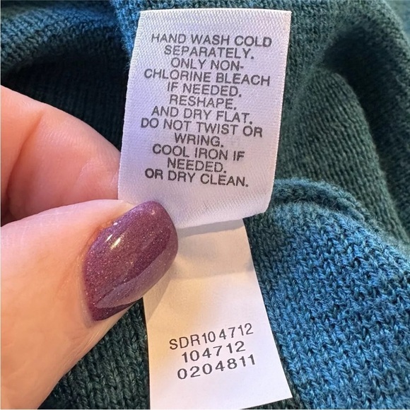 J. Jill Teal Knit Mock Neck Sweater Midi Dress Women's Small (137) - Picture 6 of 6